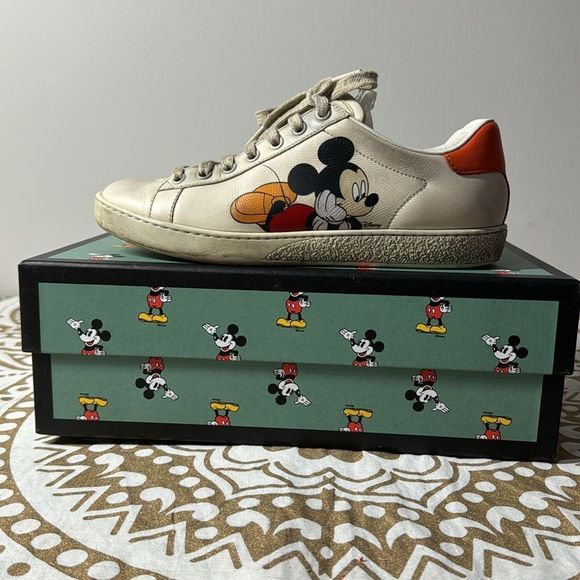Gucci Cream and Orange Sneakers - Picture 1 of 8